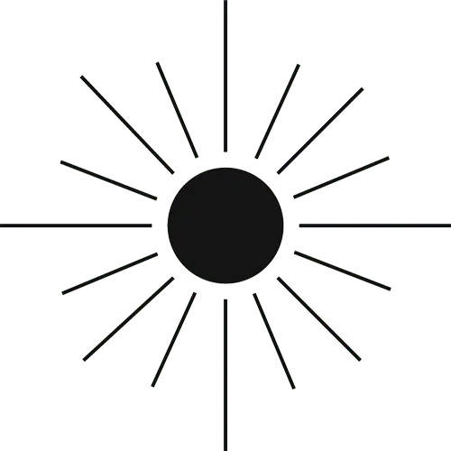 Abstract sunburst design with centered black circle